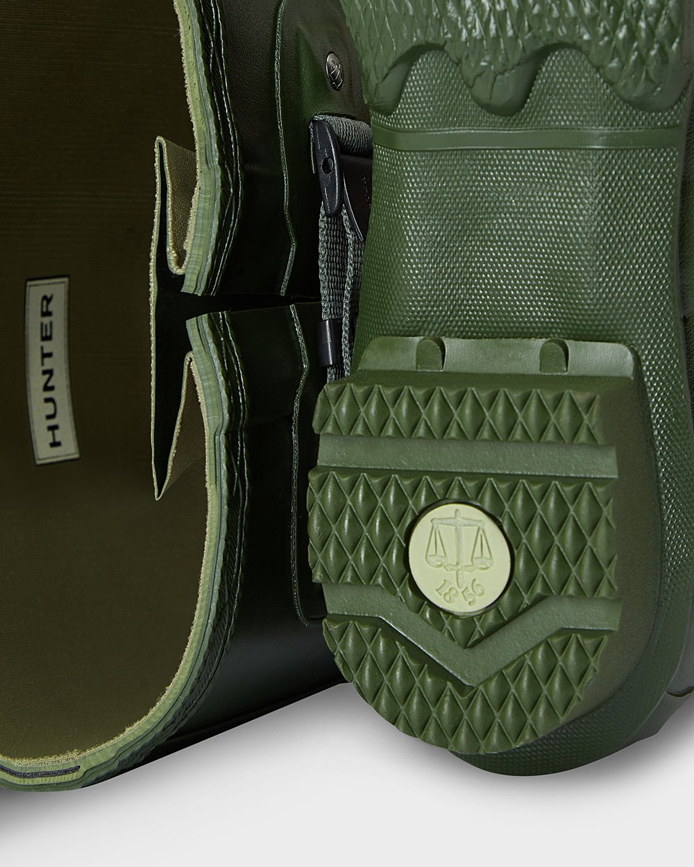 Galochas Altas Hunter Homem Verdes - Norris Field Side Adjustable - 12ITYLHSU